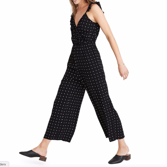 NWOT MADEWELL Ruffle-Front Wrap Jumpsuit in Dot Size 6